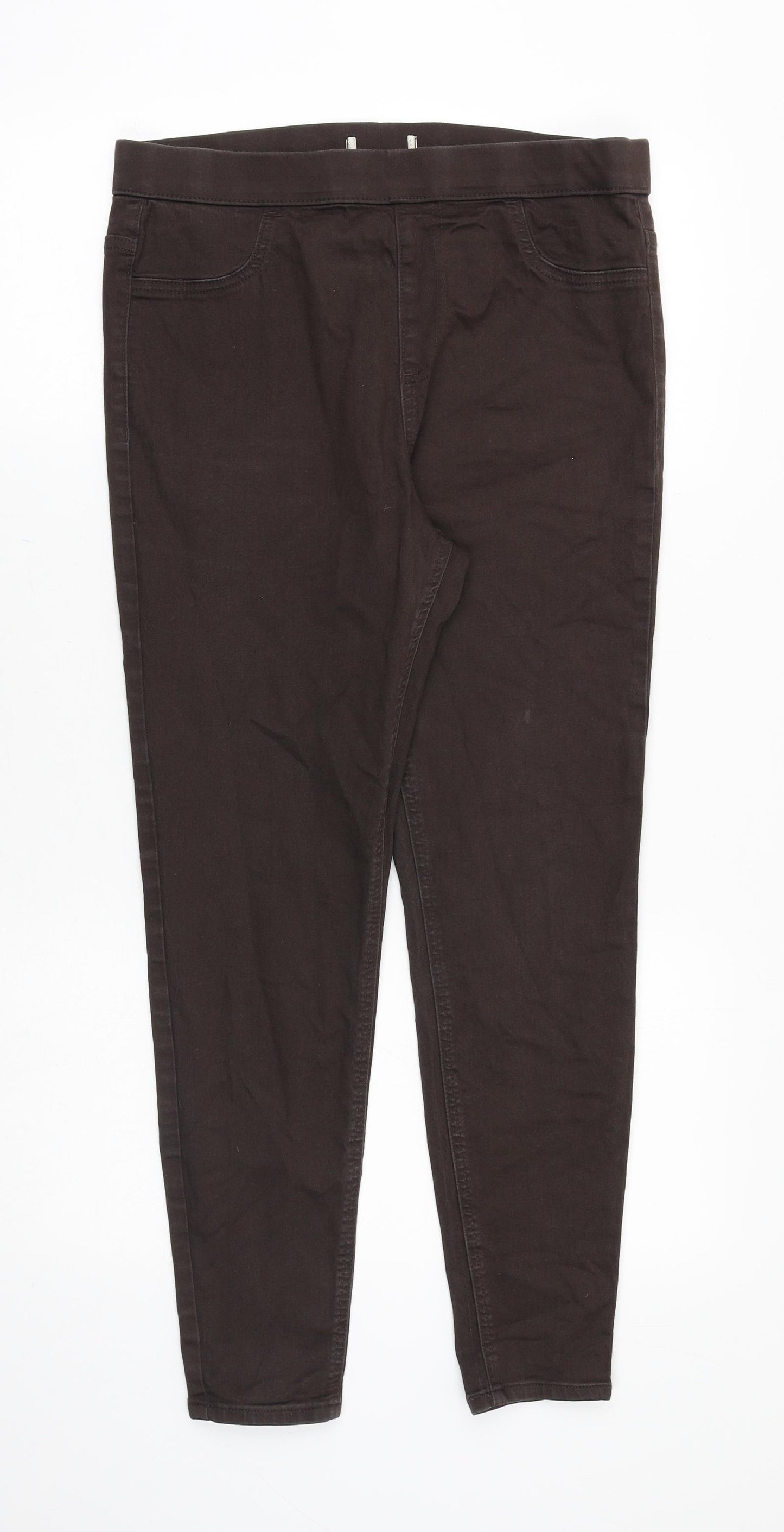 Marks and Spencer Womens Brown Cotton Jegging Jeans Size 32 in Slim