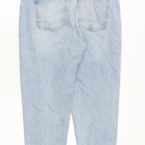 Marks and Spencer Womens Blue Cotton Skinny Jeans Size 12 Regular Zip