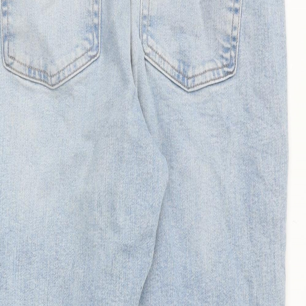 Marks and Spencer Womens Blue Cotton Skinny Jeans Size 12 Regular Zip
