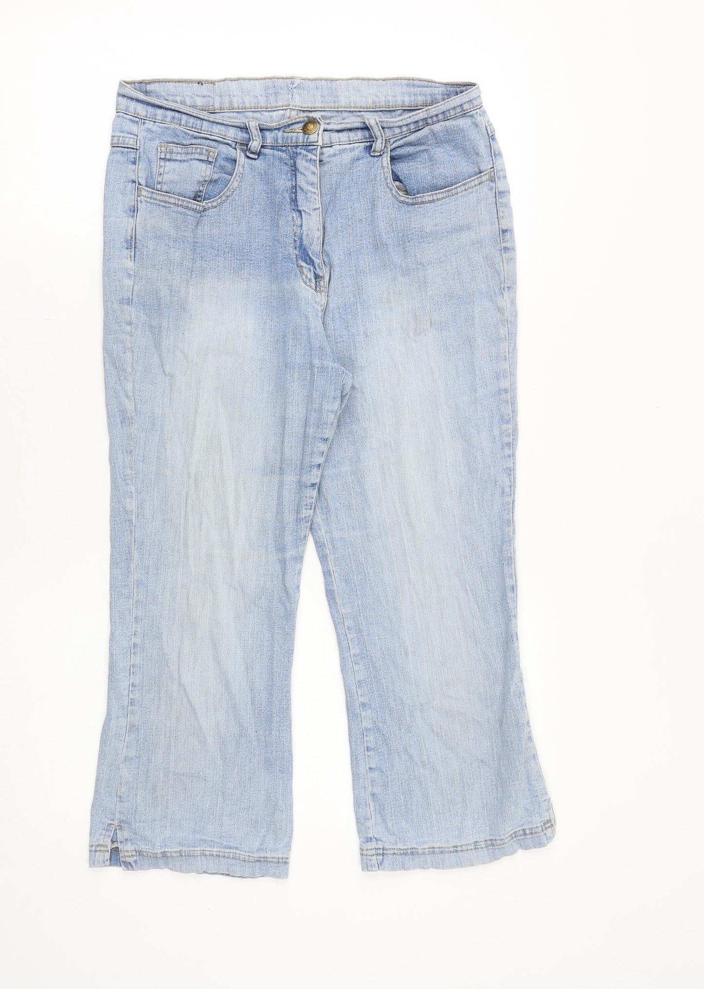porte Womens Blue Cotton Bootcut Jeans Size 30 in Regular Zip
