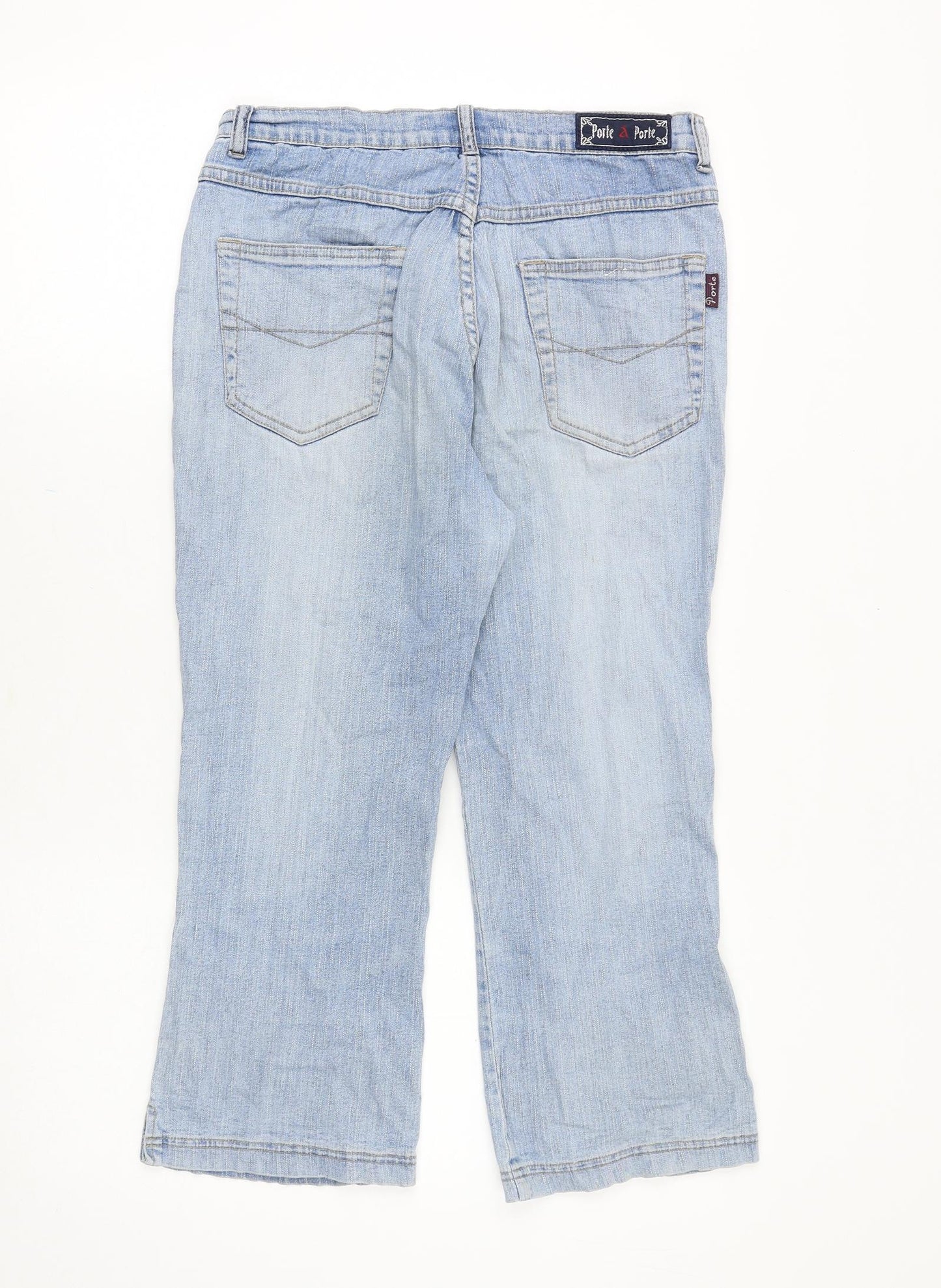 porte Womens Blue Cotton Bootcut Jeans Size 30 in Regular Zip