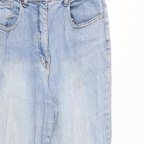 porte Womens Blue Cotton Bootcut Jeans Size 30 in Regular Zip