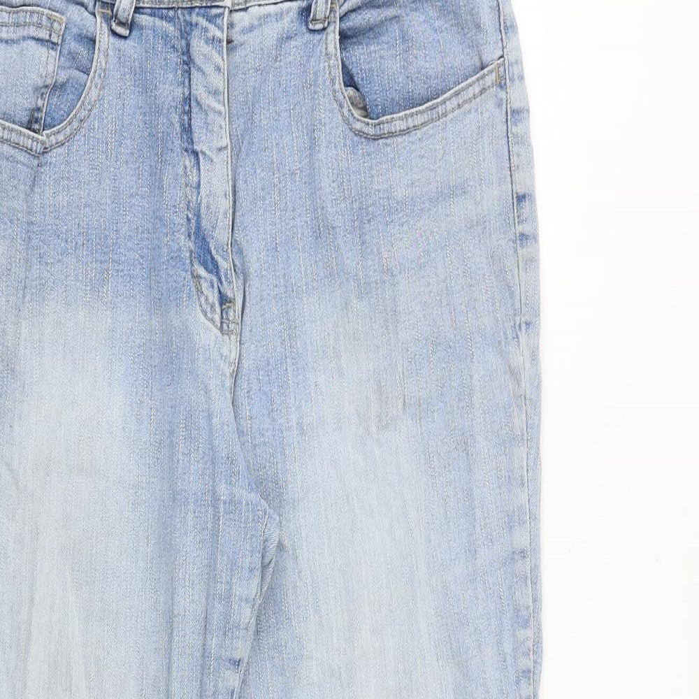 porte Womens Blue Cotton Bootcut Jeans Size 30 in Regular Zip