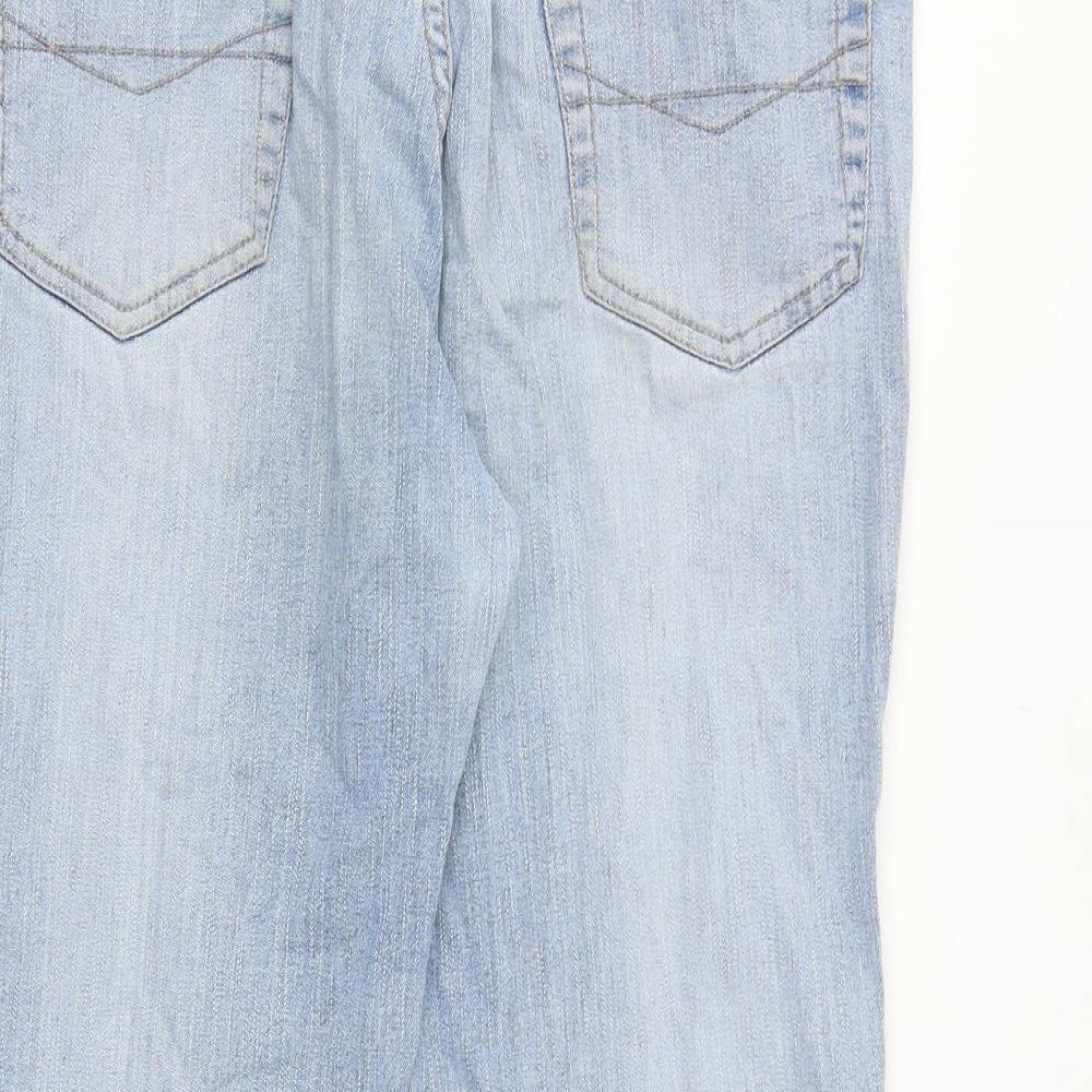 porte Womens Blue Cotton Bootcut Jeans Size 30 in Regular Zip