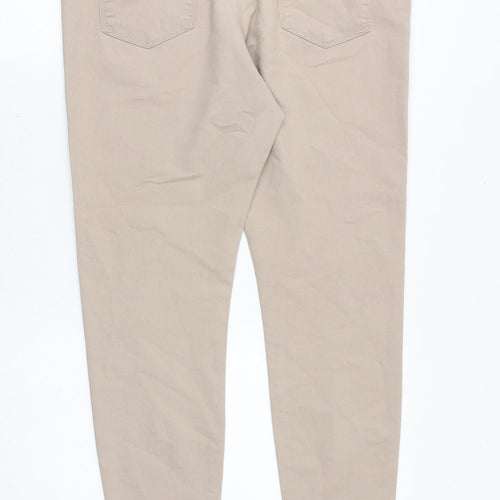 Marks and Spencer Womens Beige Cotton Jegging Jeans Size 14 Regular Zip
