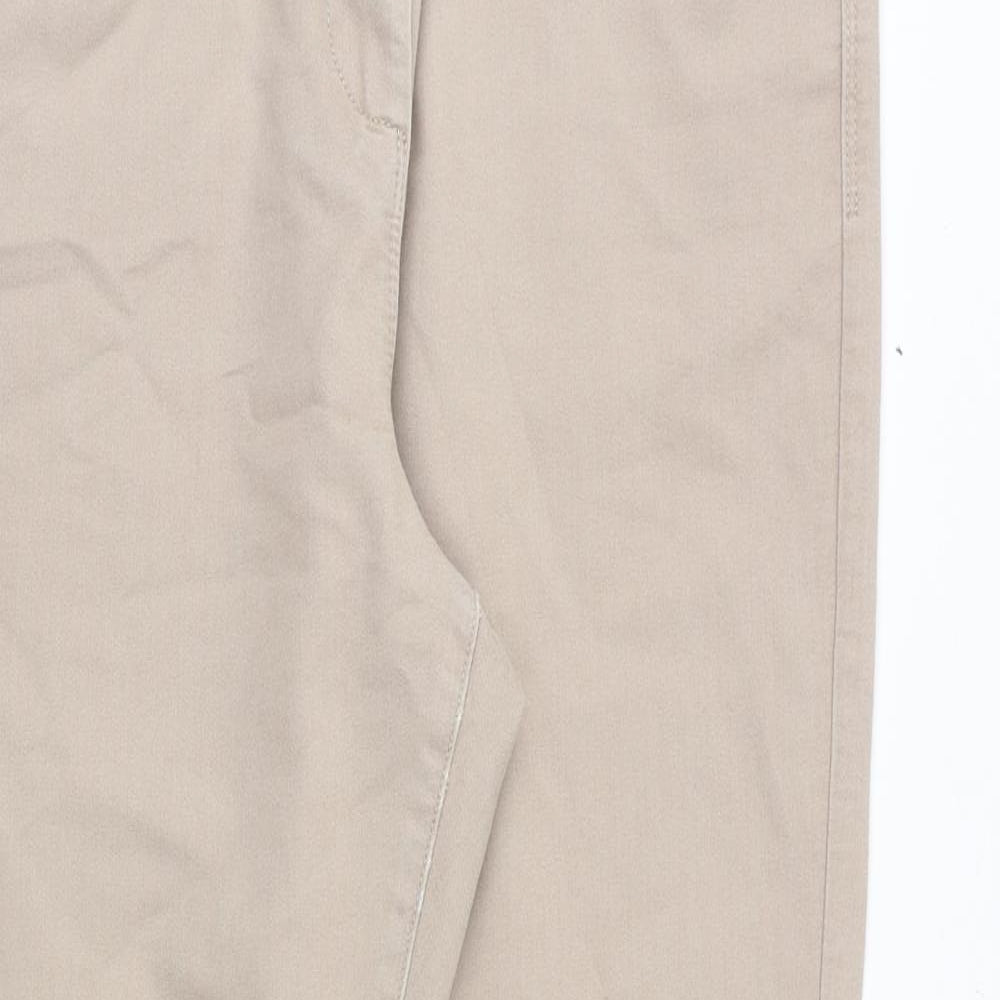 Marks and Spencer Womens Beige Cotton Jegging Jeans Size 14 Regular Zip