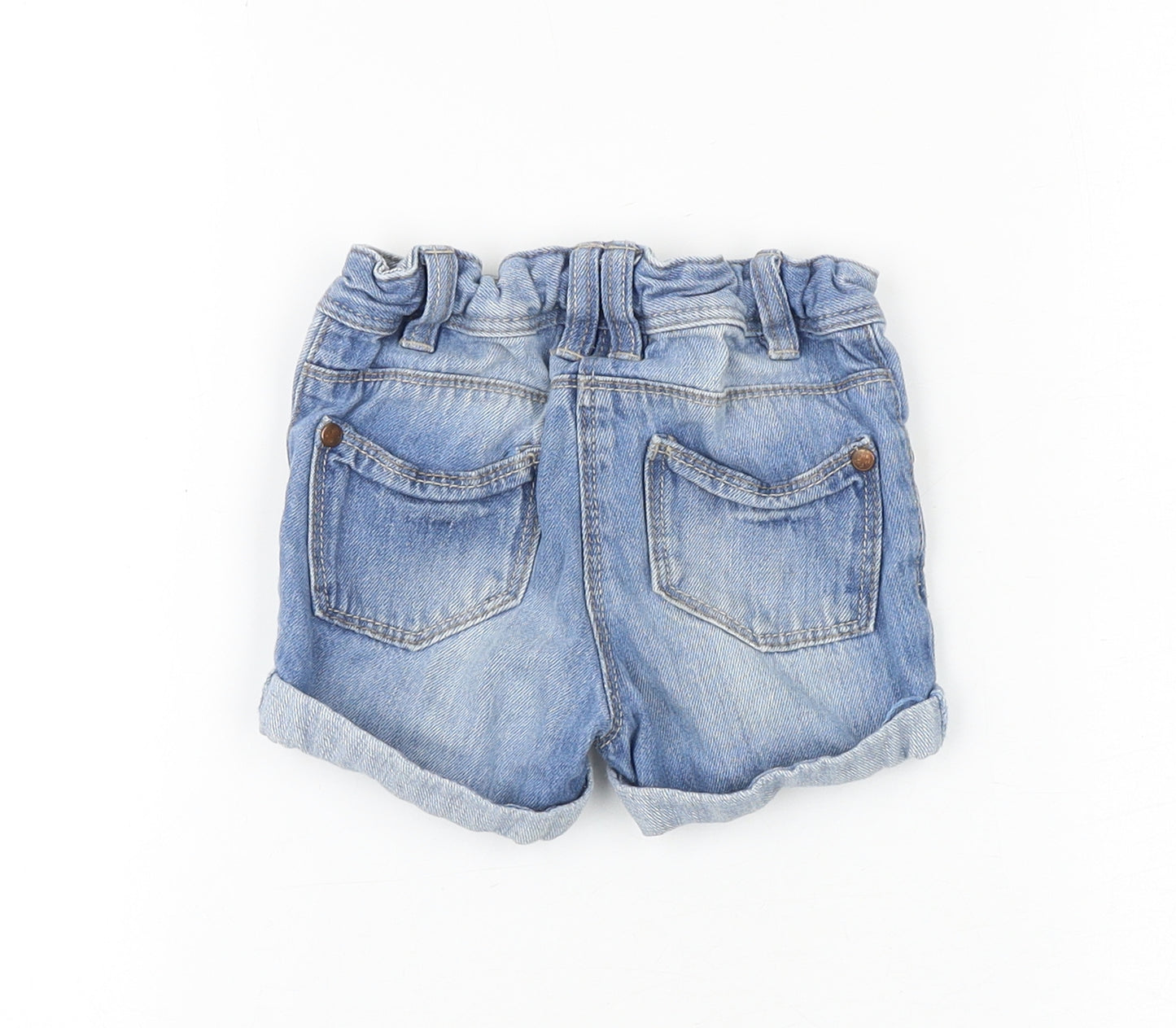 NEXT Baby Blue Cotton Cropped Jeans Size 9-12 Months L50 cm Snap