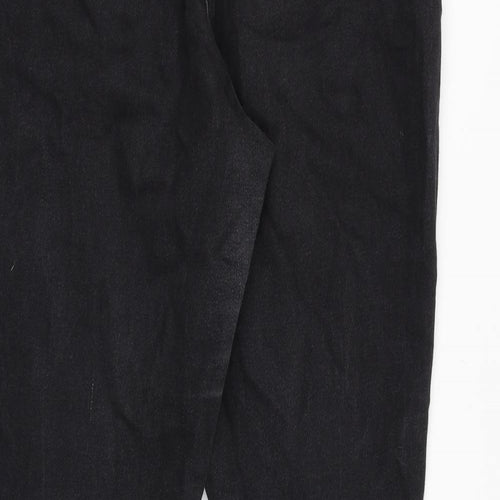 Papaya Womens Black Cotton Bootcut Jeans Size 14 Regular Zip