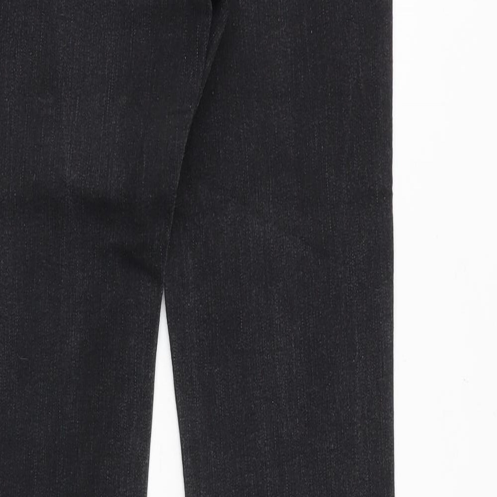 River Island Womens Black Cotton Bootcut Jeans Size 8 Regular Zip