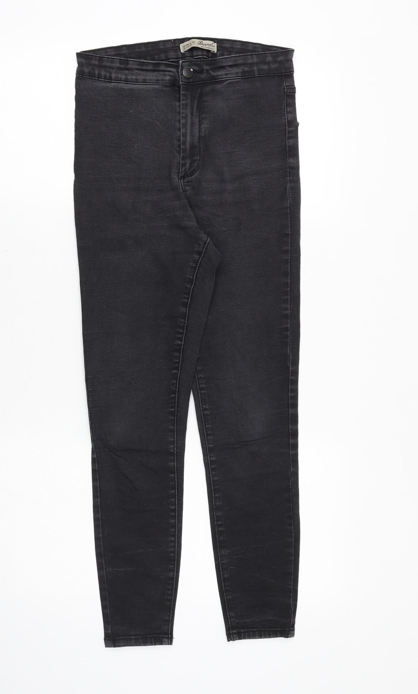 Denim & Co. Womens Black Cotton Jegging Jeans Size 10 Slim Zip
