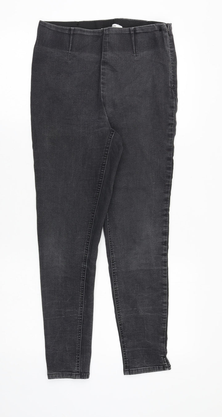 NEXT Womens Grey Cotton Jegging Jeans Size 8 Slim Zip