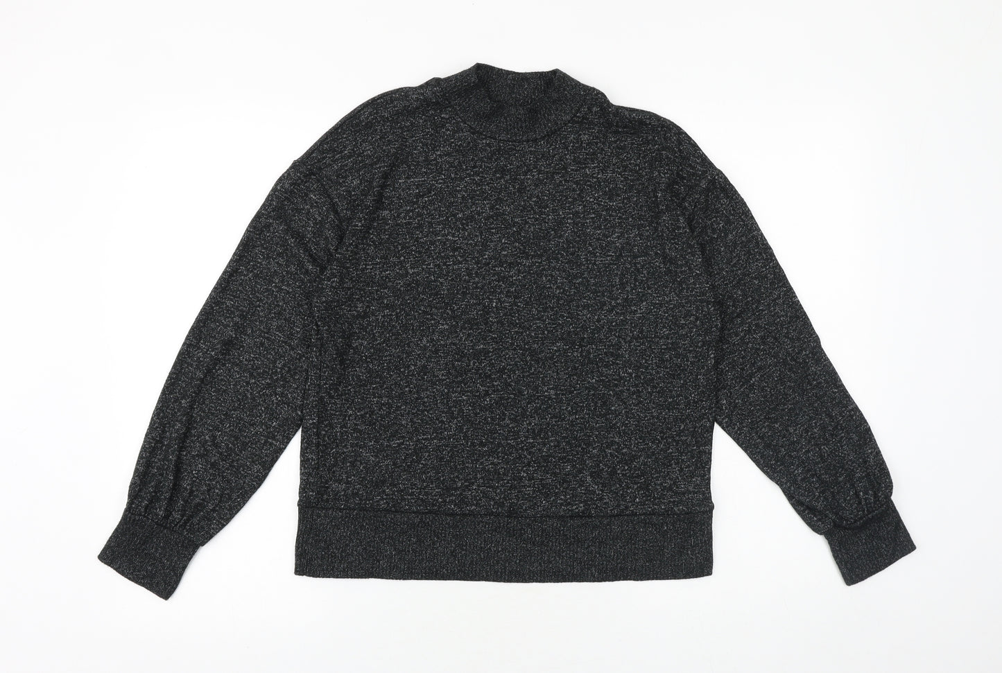 Marks and Spencer Womens Grey Mock Neck Viscose Pullover Jumper Size 6