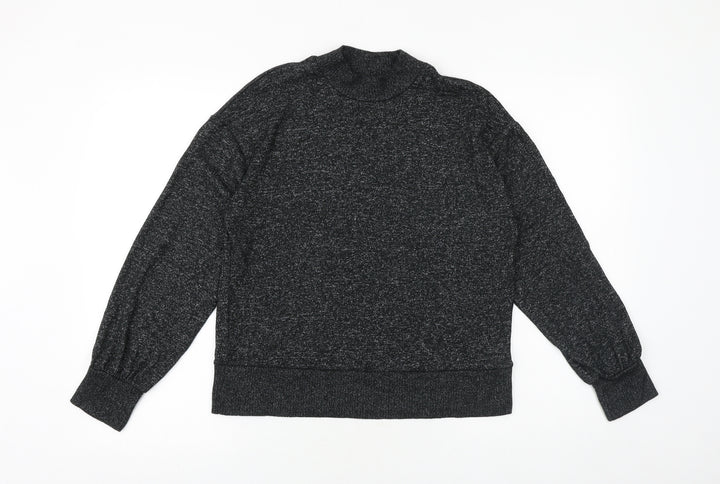 Marks and Spencer Womens Grey Mock Neck Viscose Pullover Jumper Size 6
