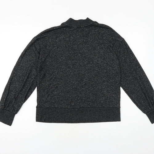 Marks and Spencer Womens Grey Mock Neck Viscose Pullover Jumper Size 6