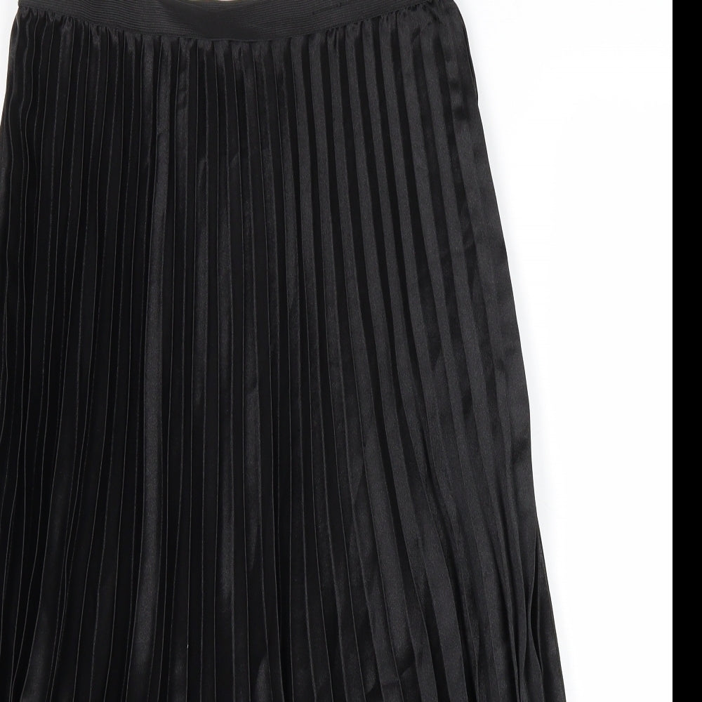 Atmosphere Womens Black Polyester Pleated Skirt Size 12