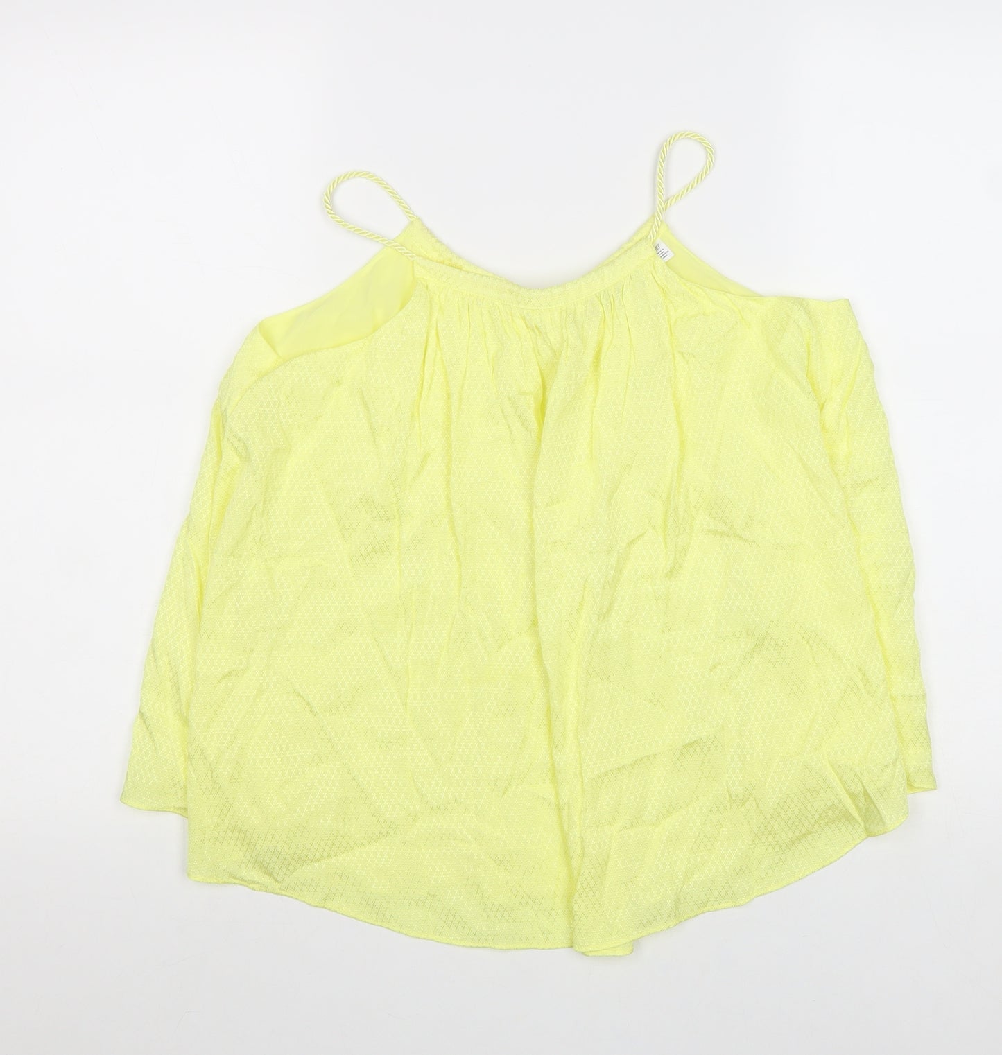 Stockholm Atelier Womens Yellow Viscose Camisole Tank Size 6 Round Neck