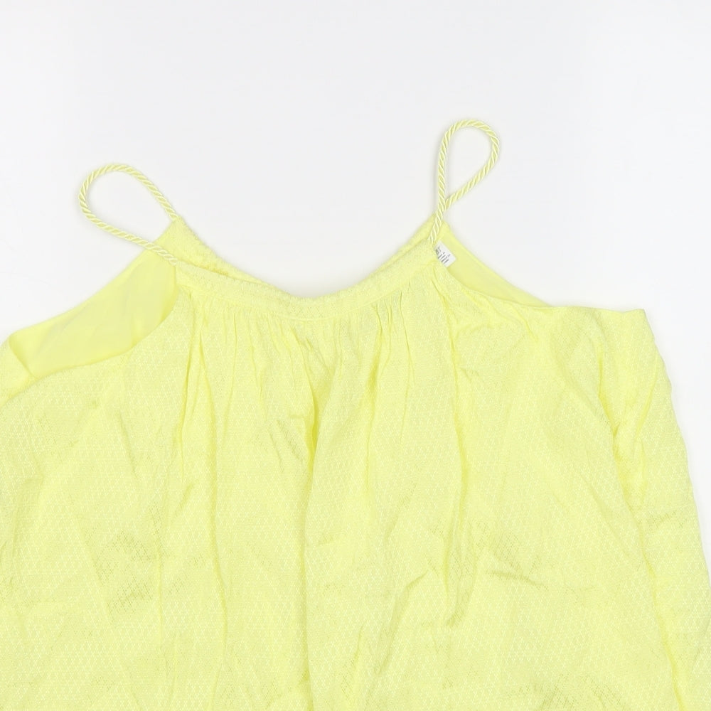 Stockholm Atelier Womens Yellow Viscose Camisole Tank Size 6 Round Neck