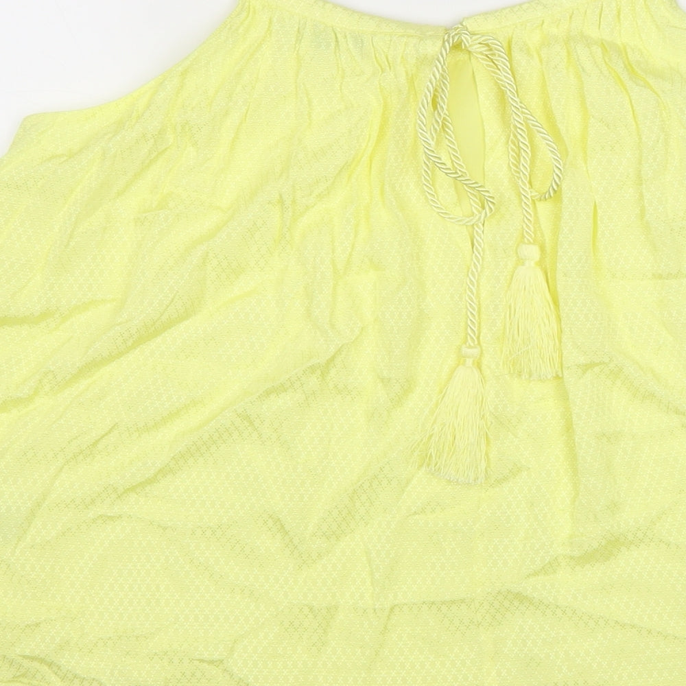 Stockholm Atelier Womens Yellow Viscose Camisole Tank Size 6 Round Neck