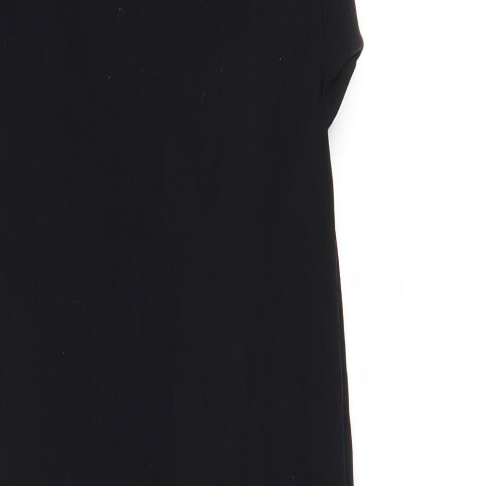 Aquacouture Womens Black Viscose Sheath Size M Boat Neck Zip