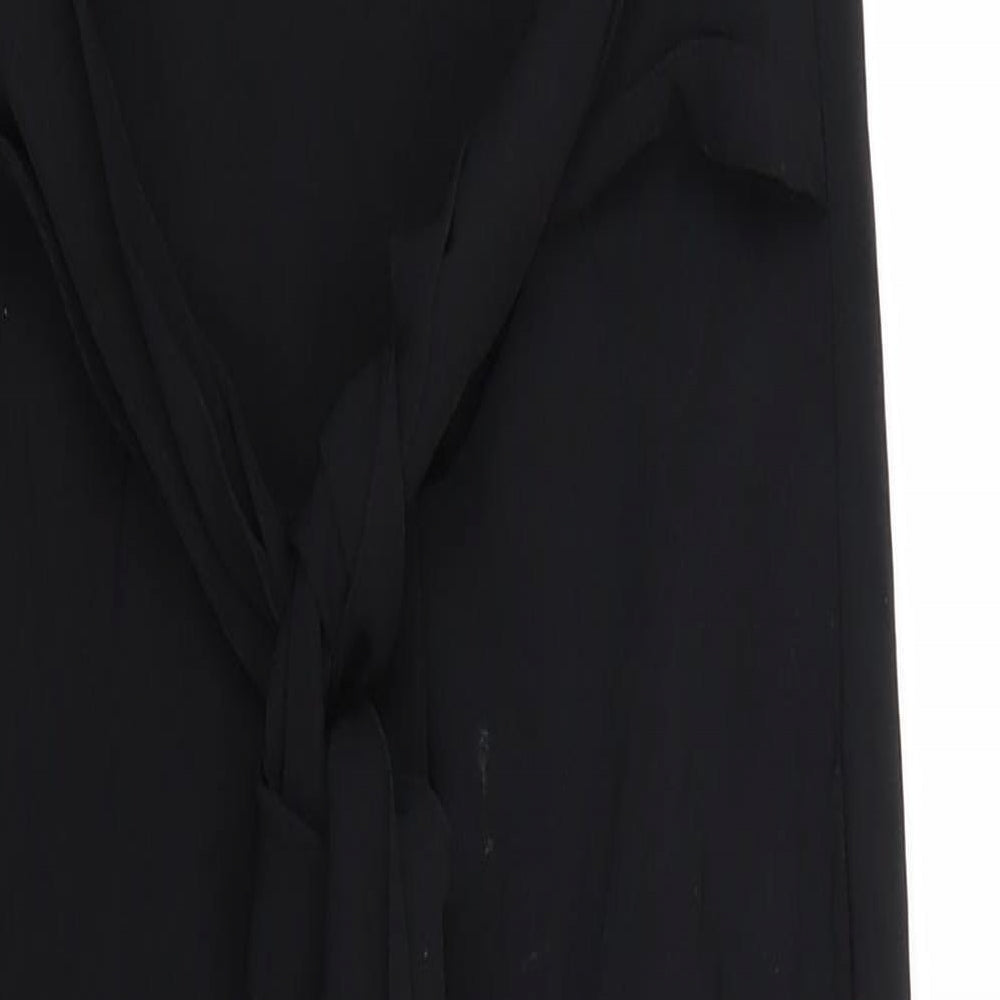 Aquacouture Womens Black Viscose Sheath Size M Boat Neck Zip