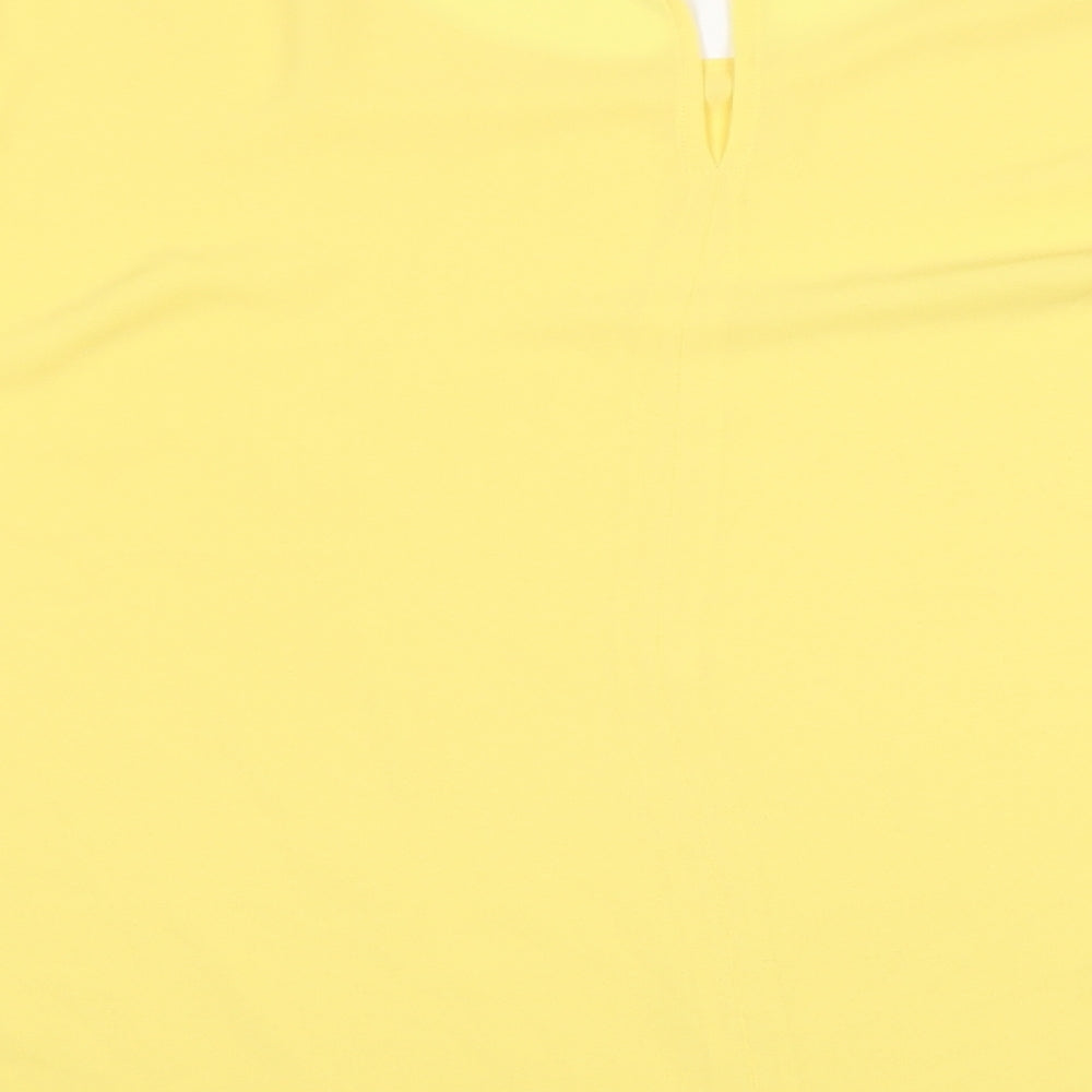 Marks and Spencer Womens Yellow Polyester Basic Blouse Size 16 Boat Neck