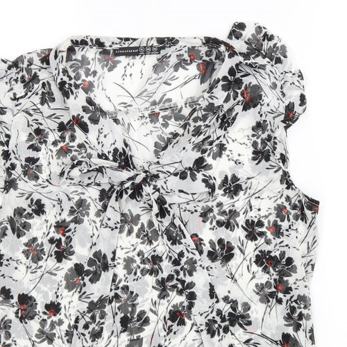 Atmosphere Womens Black Floral Polyester Basic Blouse Size 12 Collared