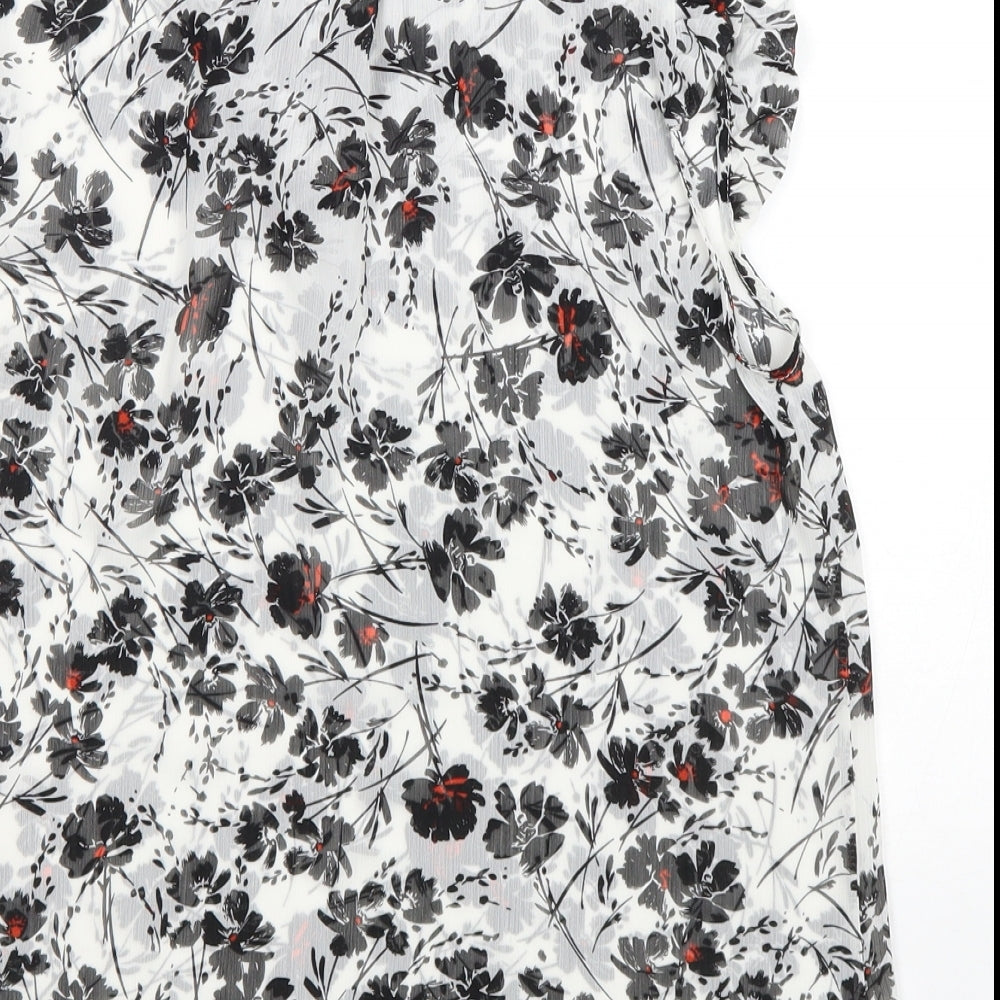Atmosphere Womens Black Floral Polyester Basic Blouse Size 12 Collared