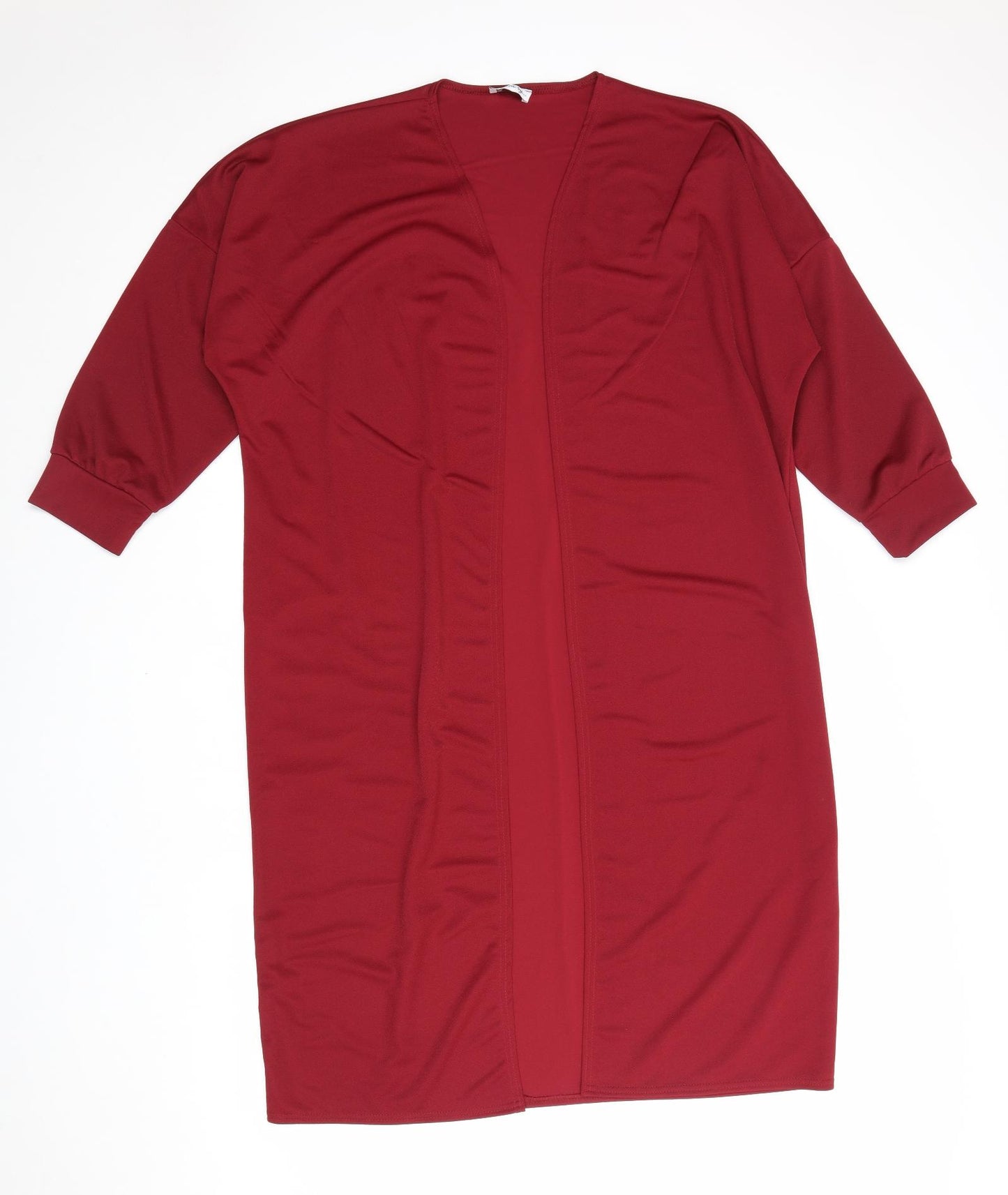 Styled By Womens Red Polyester Kimono Blouse Size L V-Neck