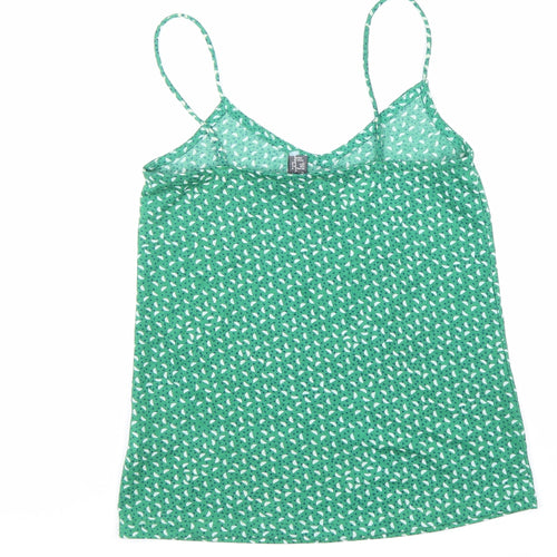 Primark Womens Green Geometric Polyester Camisole Tank Size 6 V-Neck