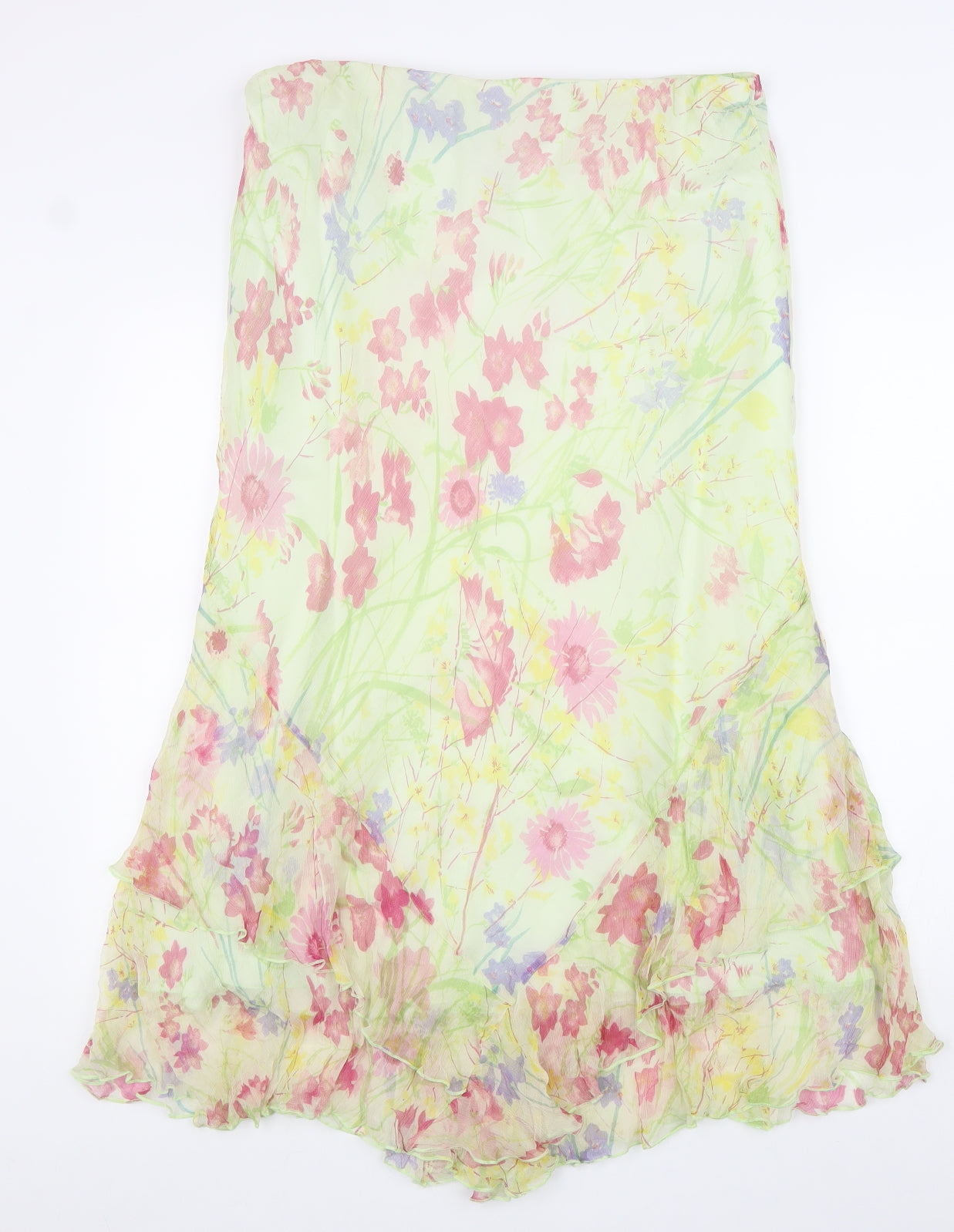 Libra Womens Multicoloured Floral Silk Maxi Skirt Size 18