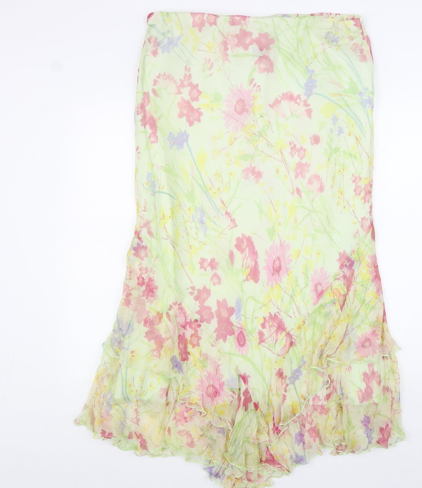 Libra Womens Multicoloured Floral Silk Maxi Skirt Size 18