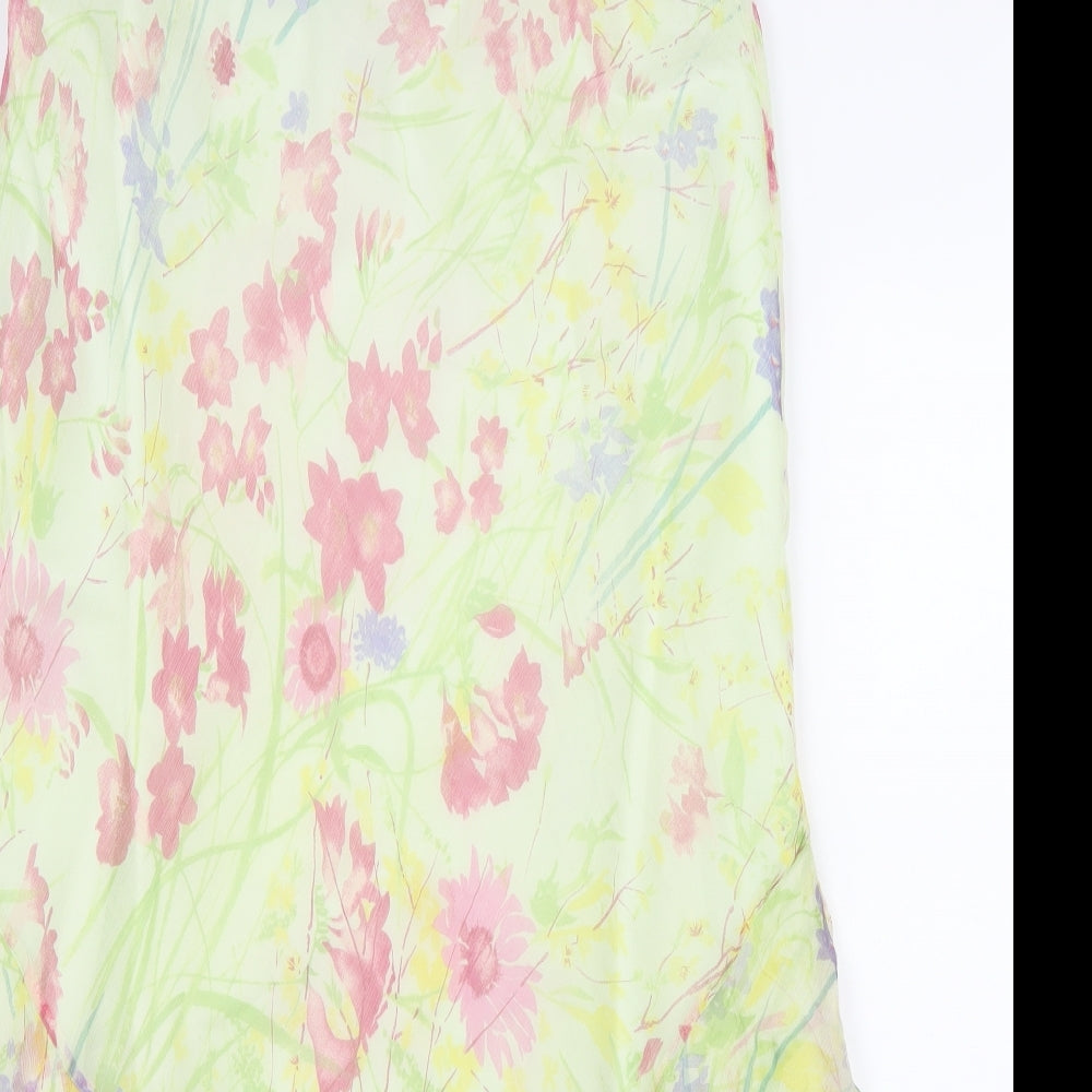 Libra Womens Multicoloured Floral Silk Maxi Skirt Size 18