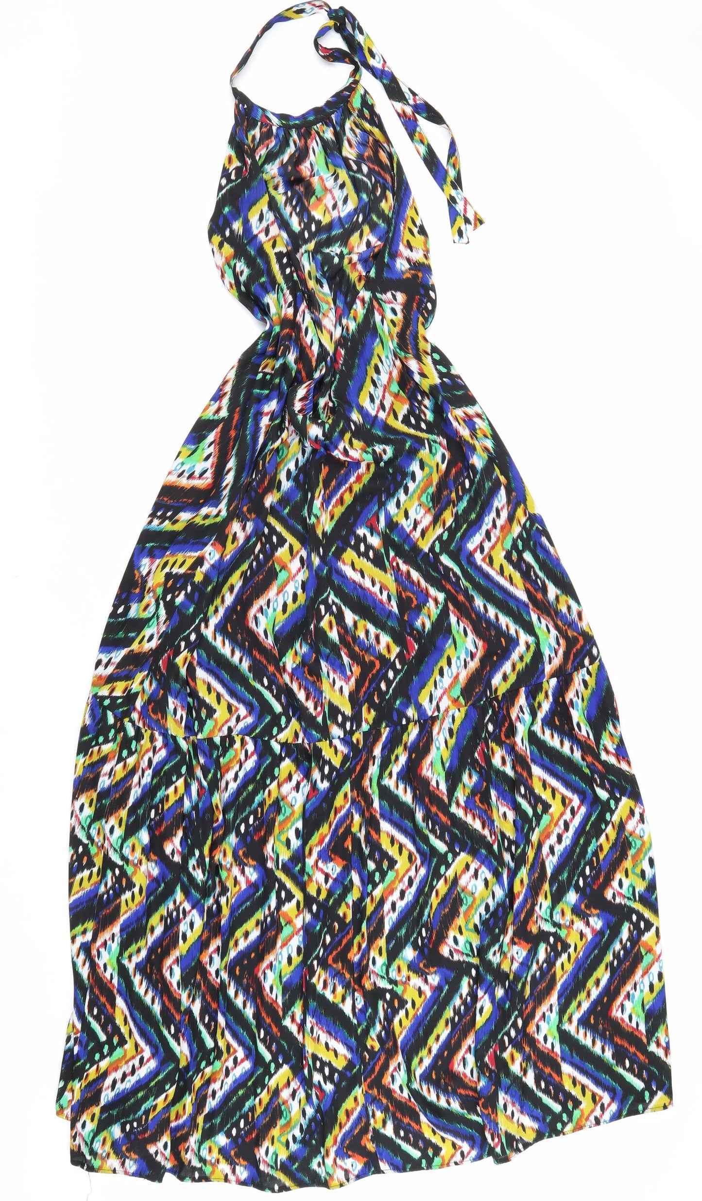 Atmosphere Womens Multicoloured Geometric Polyester Maxi Size 12 Halter Tie