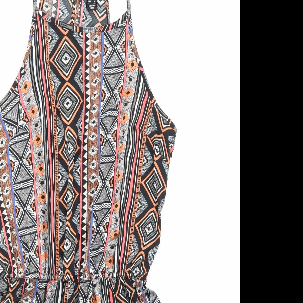 Atmosphere Womens Multicoloured Geometric Polyester Playsuit One-Piece Size 12 Button