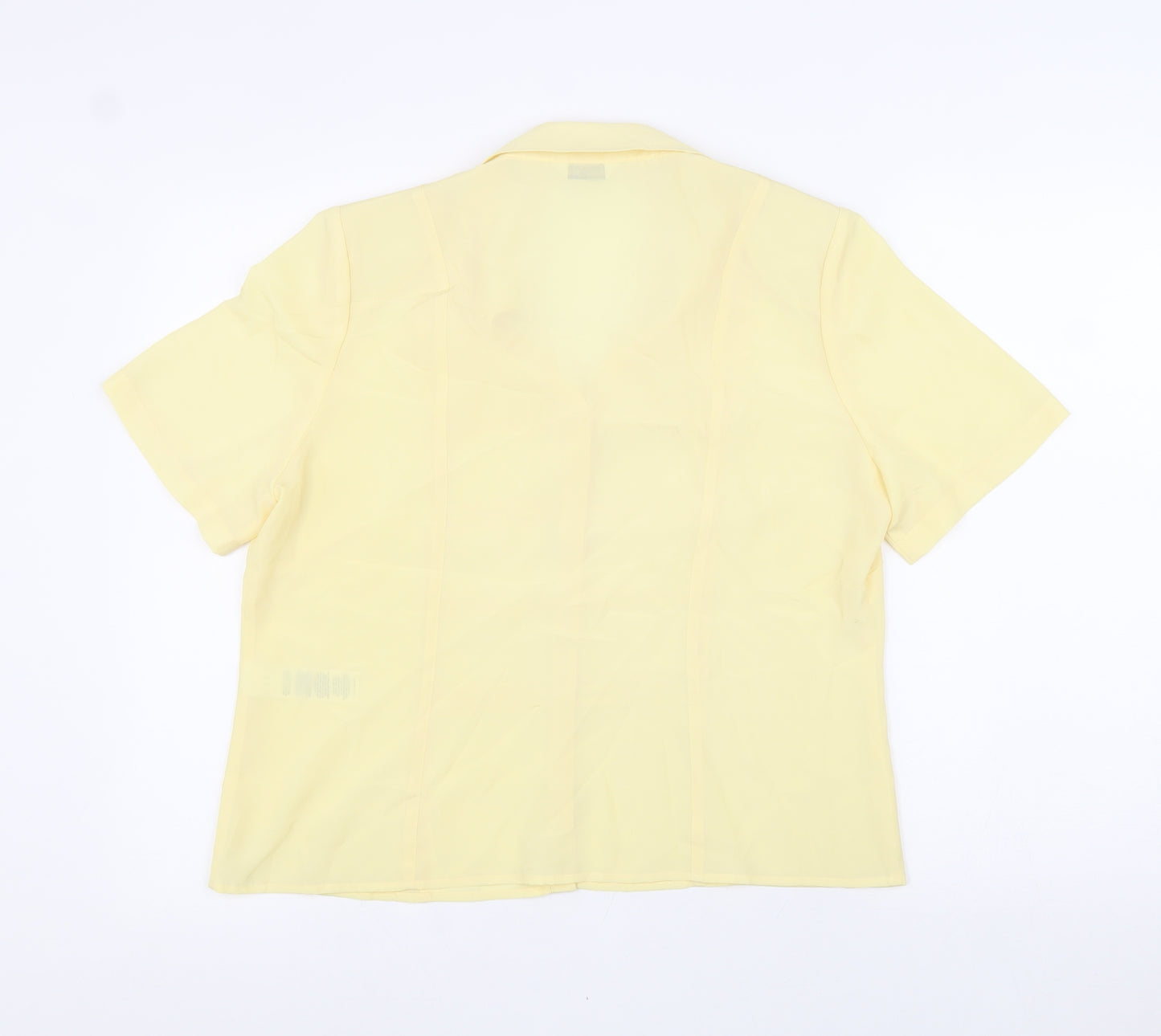 Eastex Womens Yellow Polyester Basic Button-Up Size 14 Collared