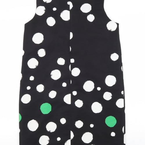 Penny Black Womens Black Polka Dot Polyester A-Line Size 12 Round Neck Zip