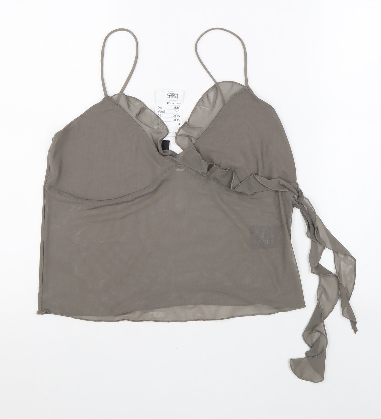 H&M Womens Grey Polyester Basic Tank Size M V-Neck