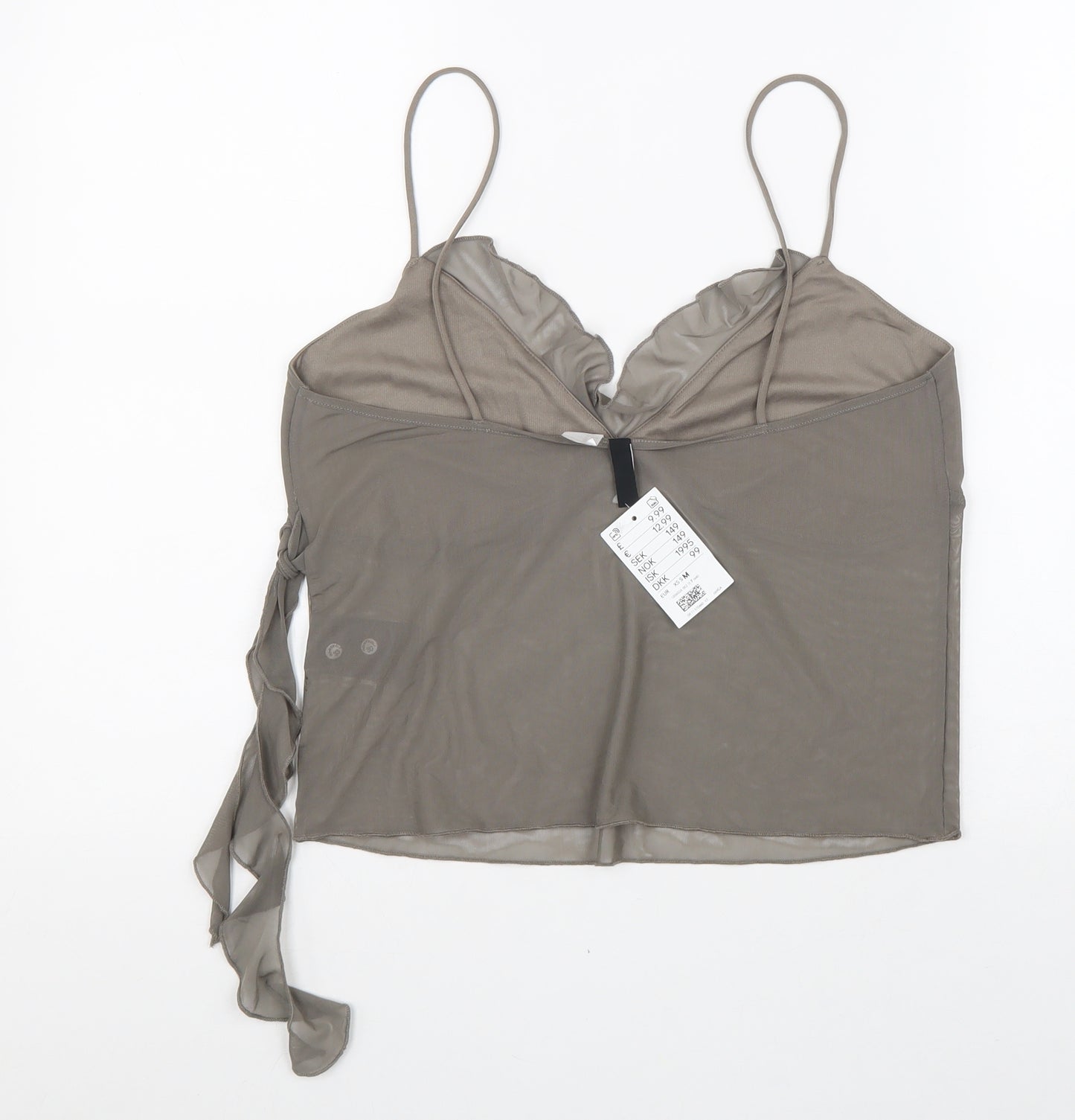 H&M Womens Grey Polyester Basic Tank Size M V-Neck