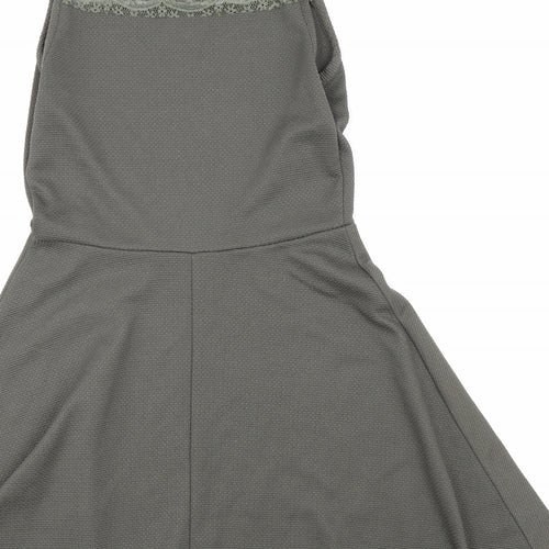 Atmosphere Womens Green Polyester Fit & Flare Size 12 Round Neck Button