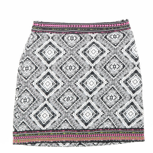 Atmosphere Womens Black Geometric Polyester Straight & Pencil Skirt Size 6 Zip