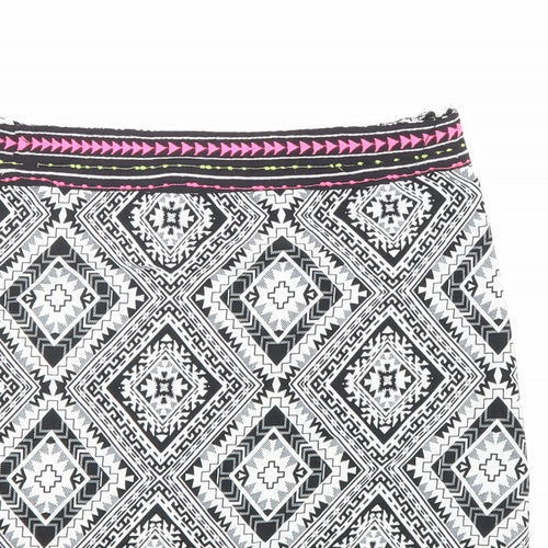 Atmosphere Womens Black Geometric Polyester Straight & Pencil Skirt Size 6 Zip