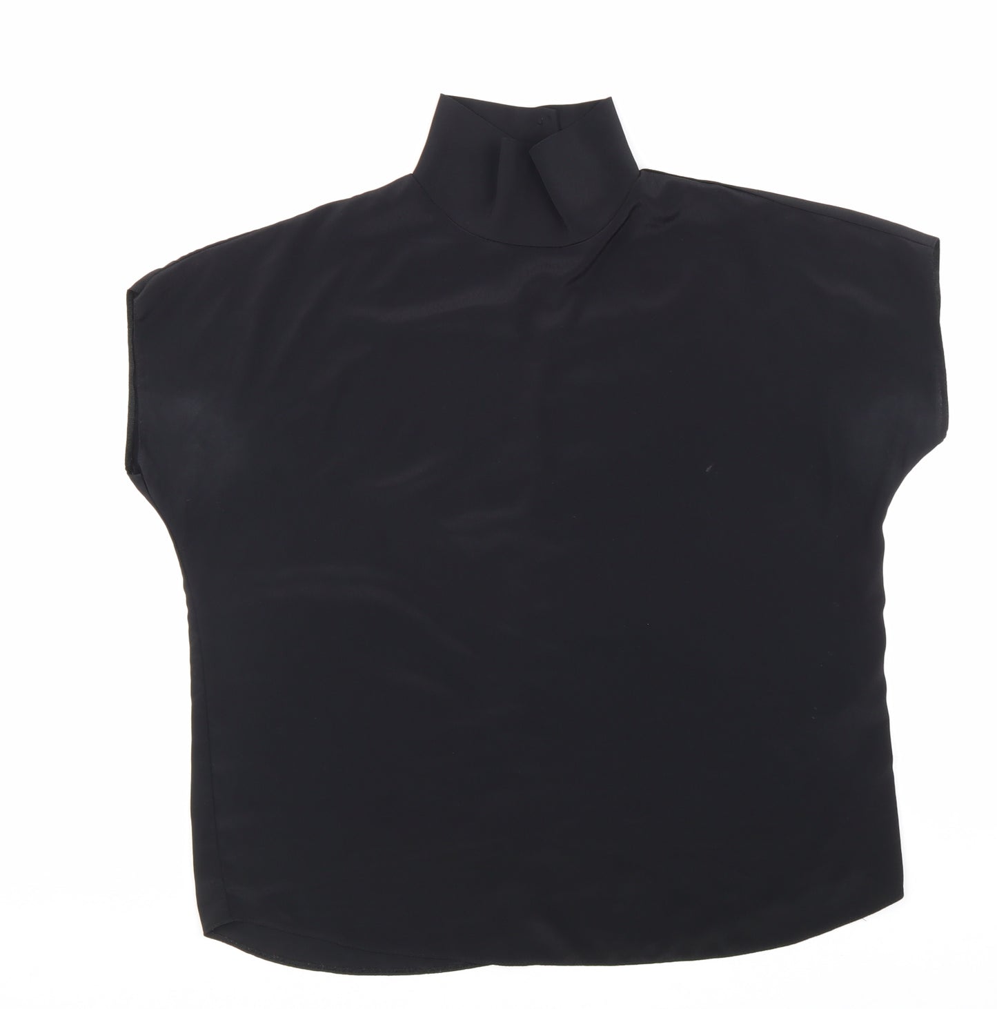 ASOS Womens Black Viscose Basic Blouse Size 16 Roll Neck