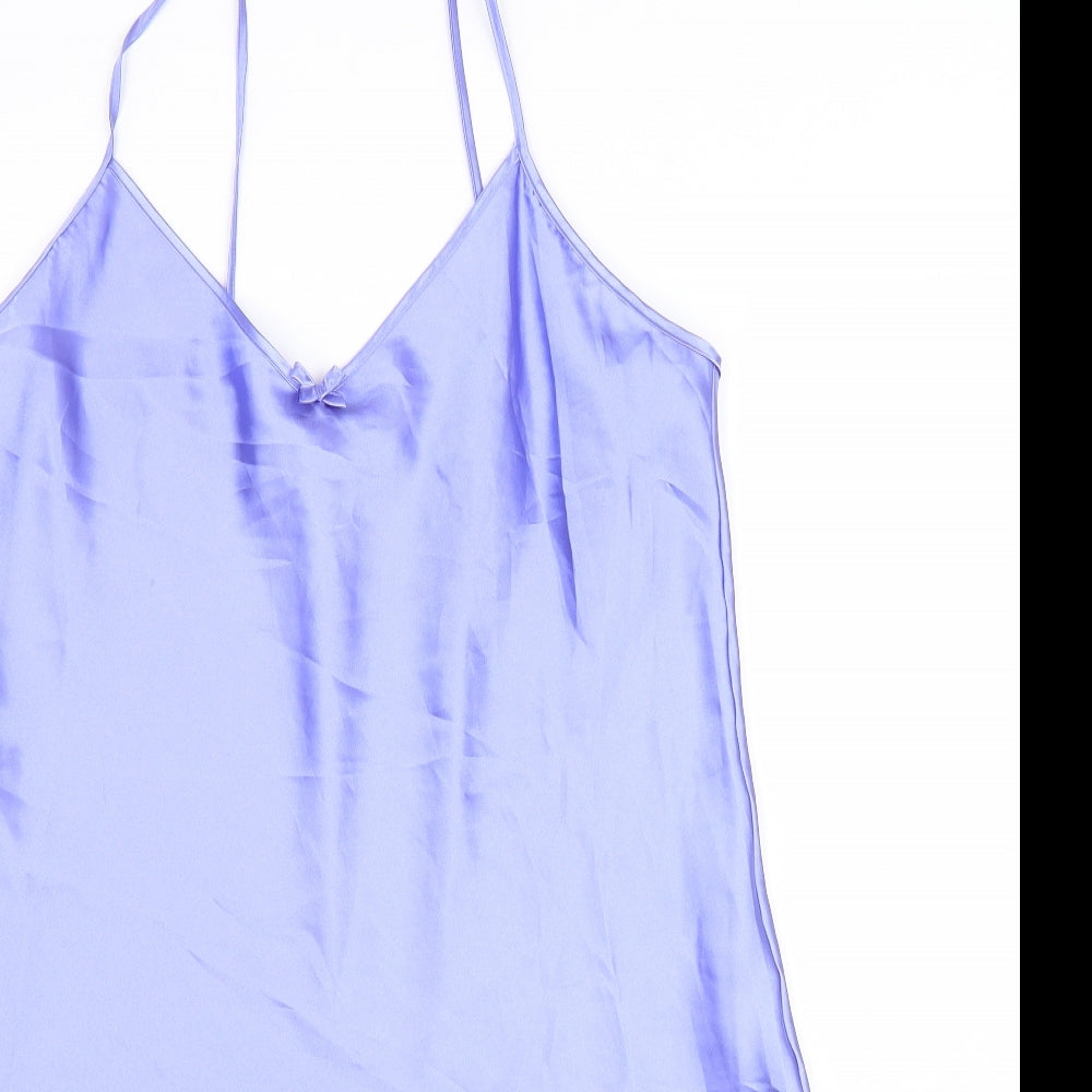 M&Co Womens Purple Solid Polyester Cami Dress Size 16