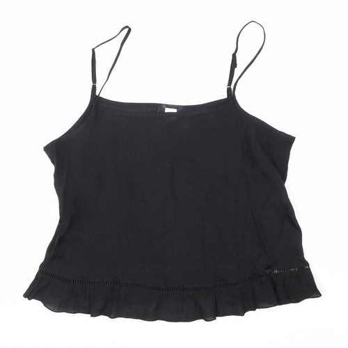 Divided Womens Black Polyester Camisole Tank Size 14 Square Neck