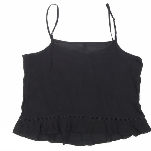 Divided Womens Black Polyester Camisole Tank Size 14 Square Neck