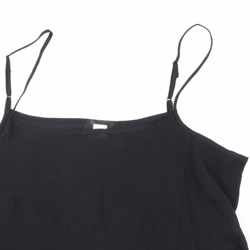 Divided Womens Black Polyester Camisole Tank Size 14 Square Neck