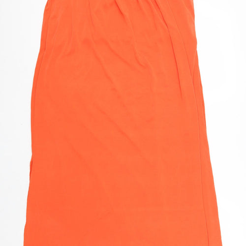 Primark Womens Orange Viscose Tank Dress Size 10 Round Neck Pullover