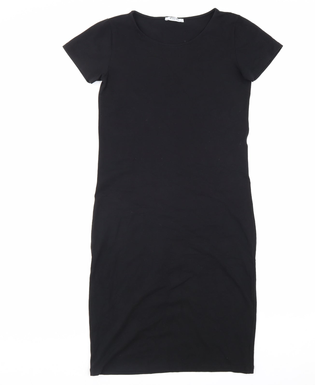 Pieces Womens Black Cotton A-Line Size L Round Neck Pullover