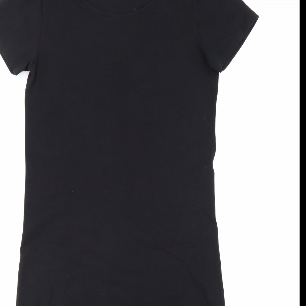 Pieces Womens Black Cotton A-Line Size L Round Neck Pullover