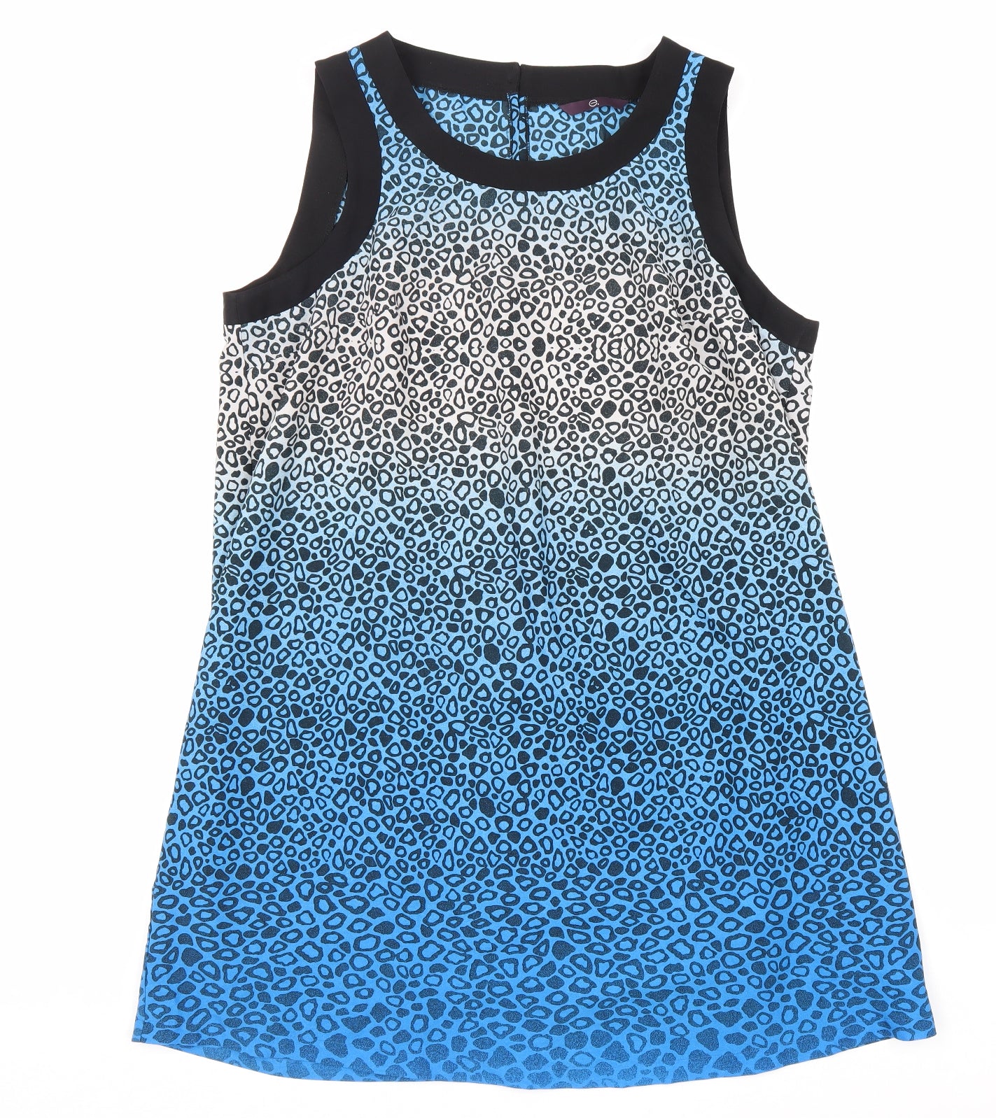 Evans Womens Blue Geometric Polyester A-Line Size 16 Round Neck Pullover